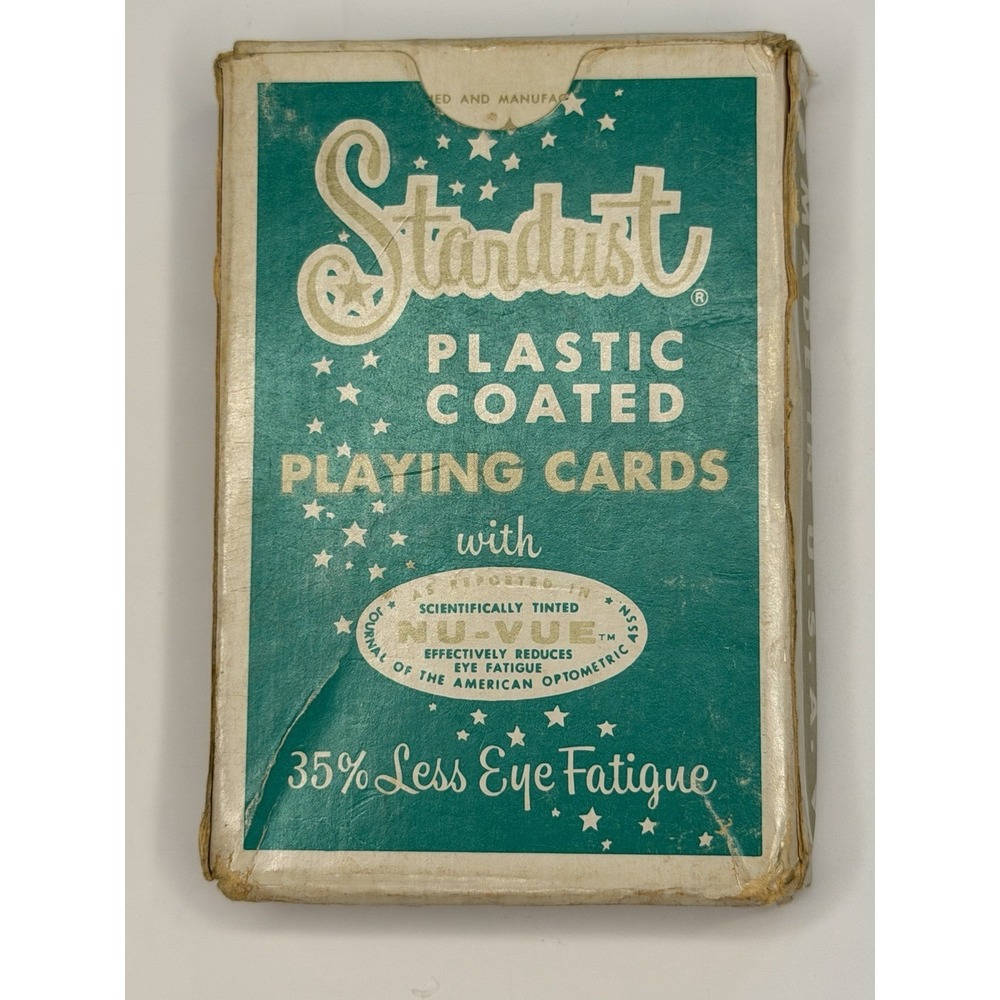 Stardust Plastic Coated Playing Cards 35% Less Eye Fatigue Vintage Collectible